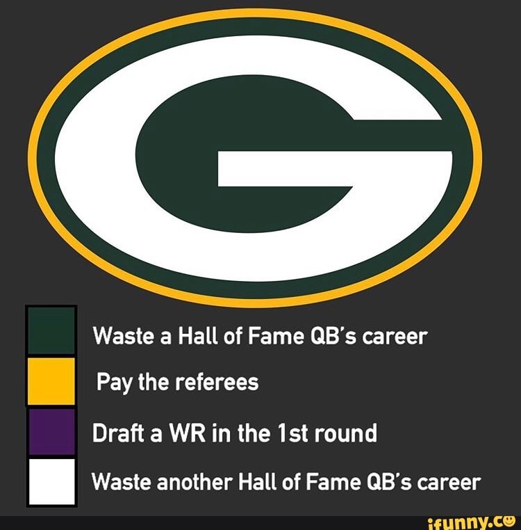 Waste a Hall of Fame QB's career
Draft a WR in the 1st round
II Waste another Hall of Fame QB's career