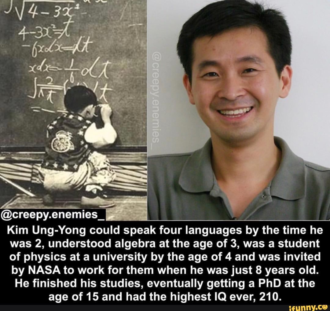 Kim Ung Yong Could Speak Four Languages By The Time He Was 2 Understood Algebra At