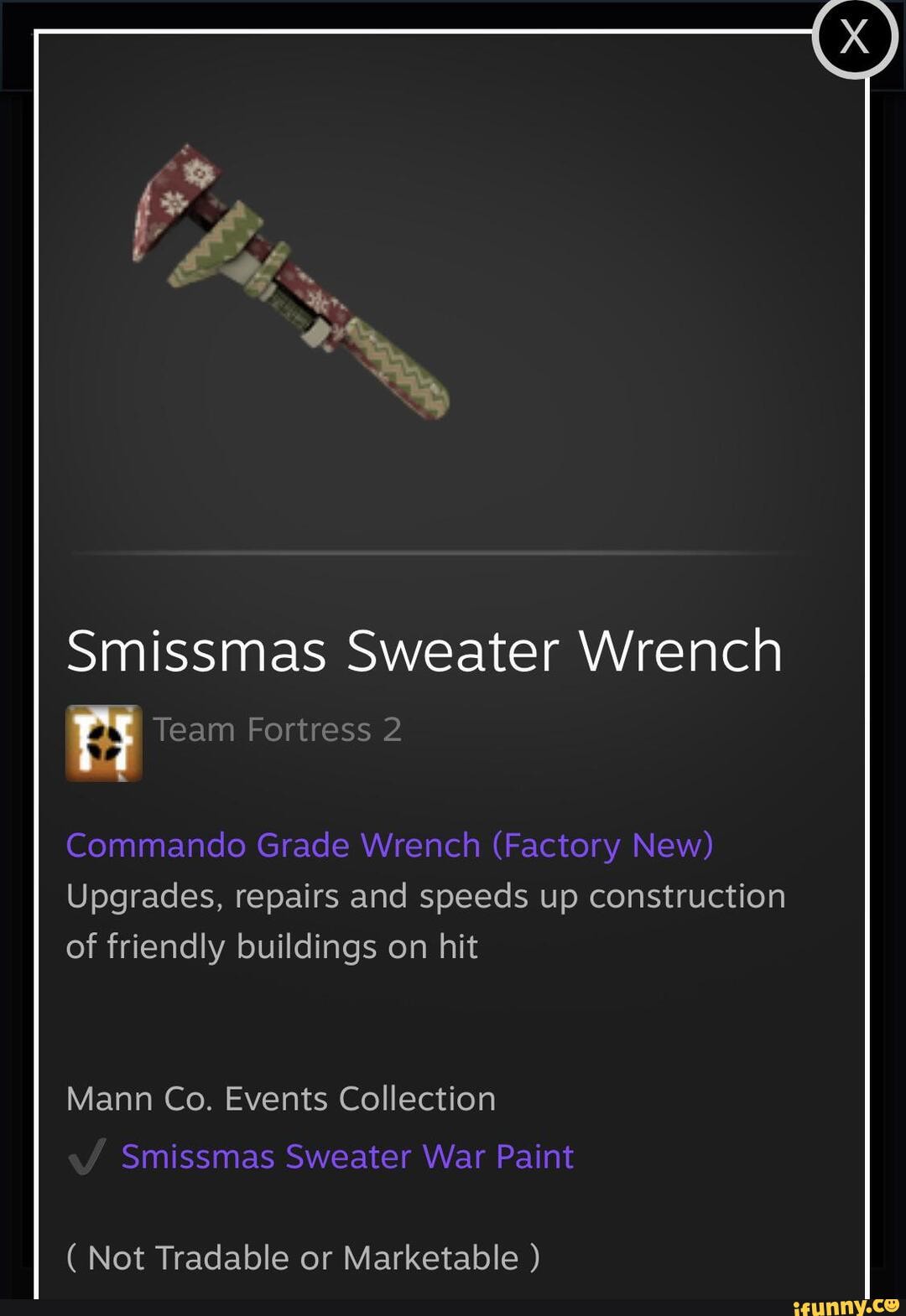 Smissmas Sweater Wrench Ty Team Fortress 2 Commando Grade Wrench