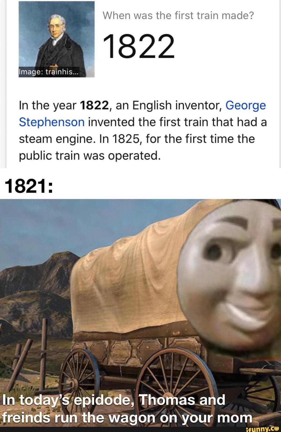 When was the first train made? In the year 1822, an ...