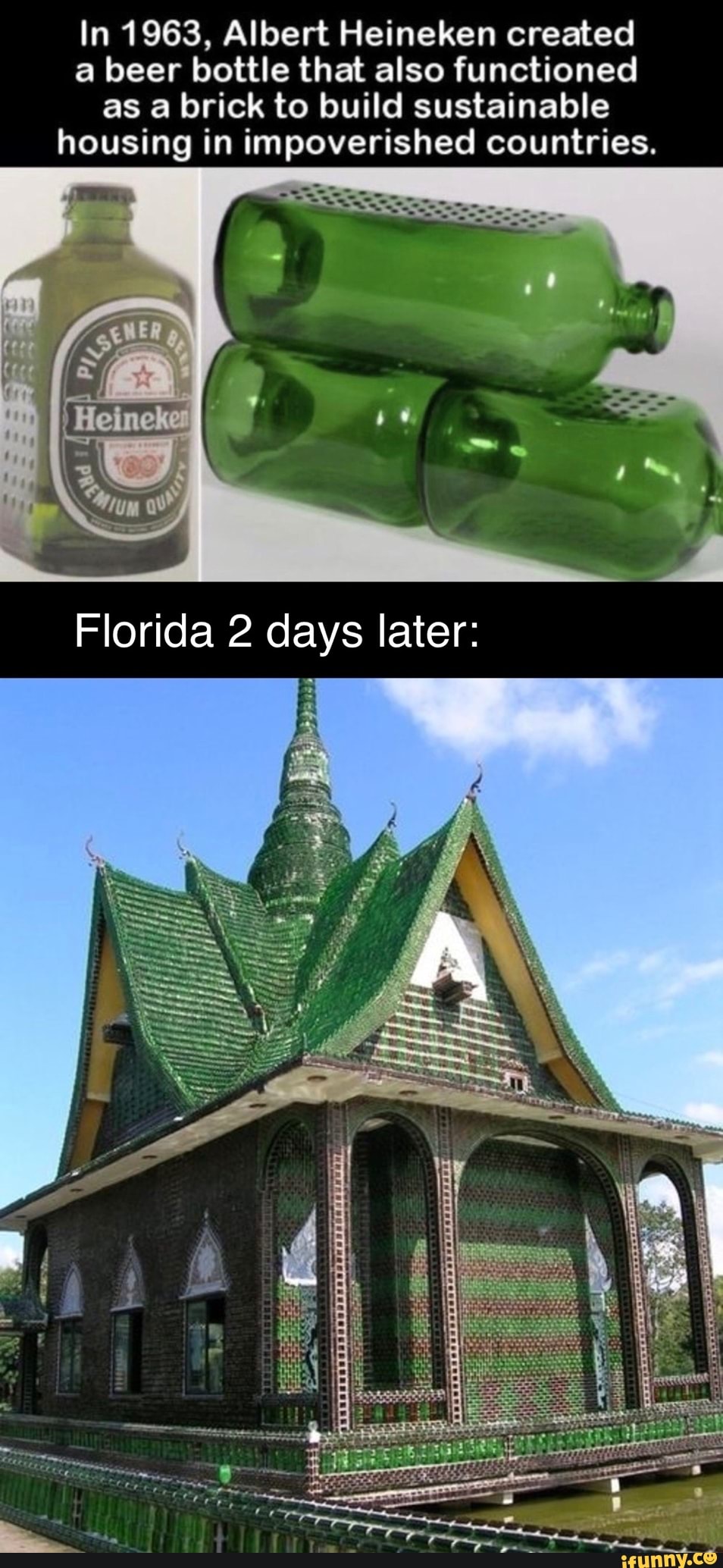 In 1963, Albert Heineken created a beer bottle that also functioned as