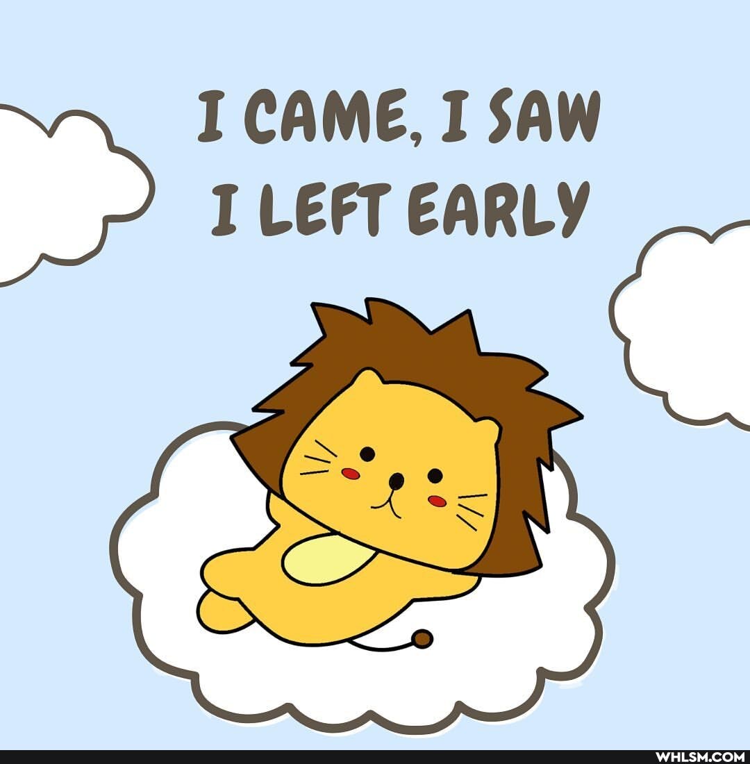 CAME, I SAW
> I LEFT EARLY