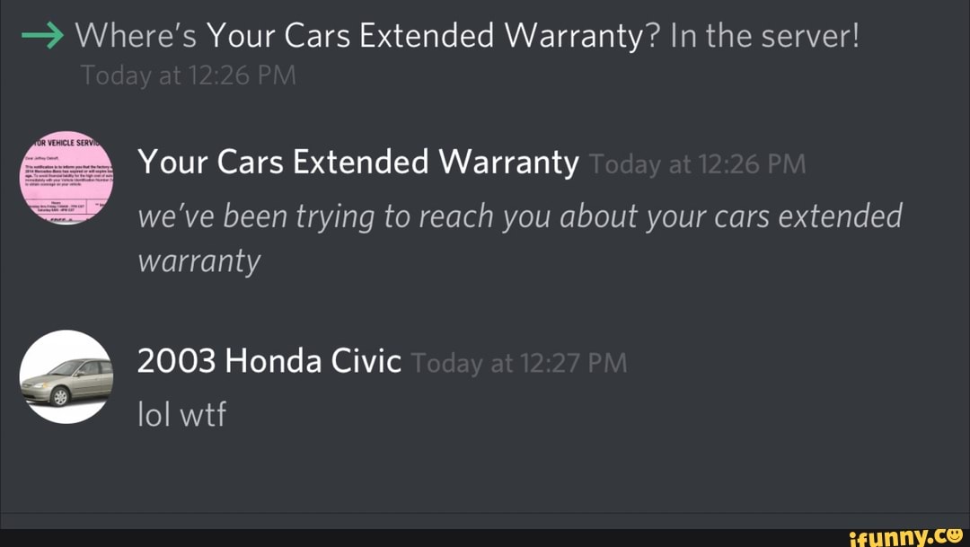 Your Cars Extended Warranty we've been trying to reach you ...