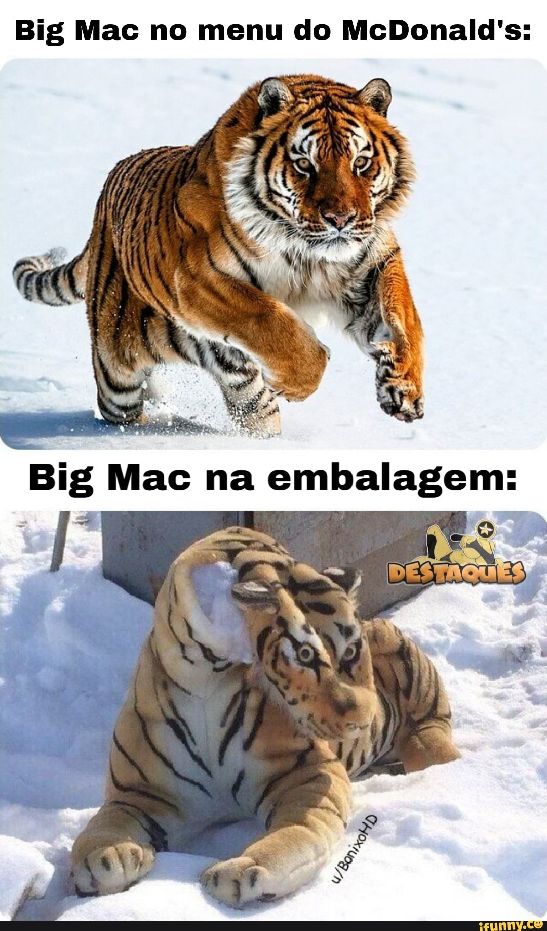 Big Mac no menu do McDonald's:
Big Mac na embalagem:
ME