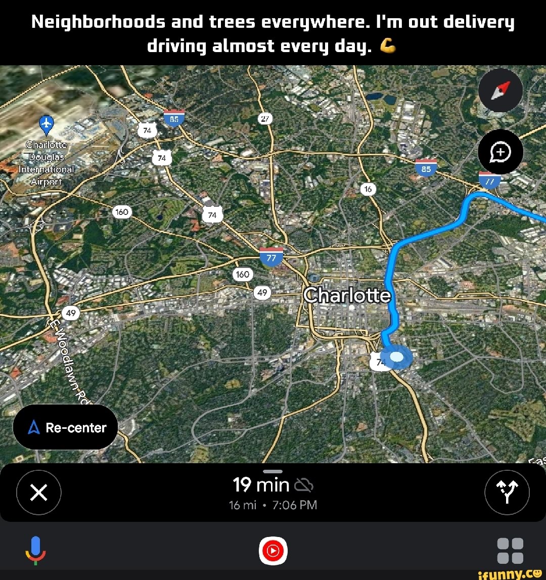 Neighborhoods and trees everywhere. I'm out delivery driving almost ...