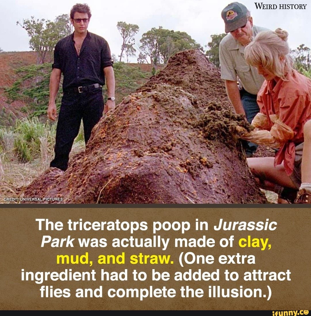 WEIRD HISTORY The triceratops poop in Jurassic Park was actually made