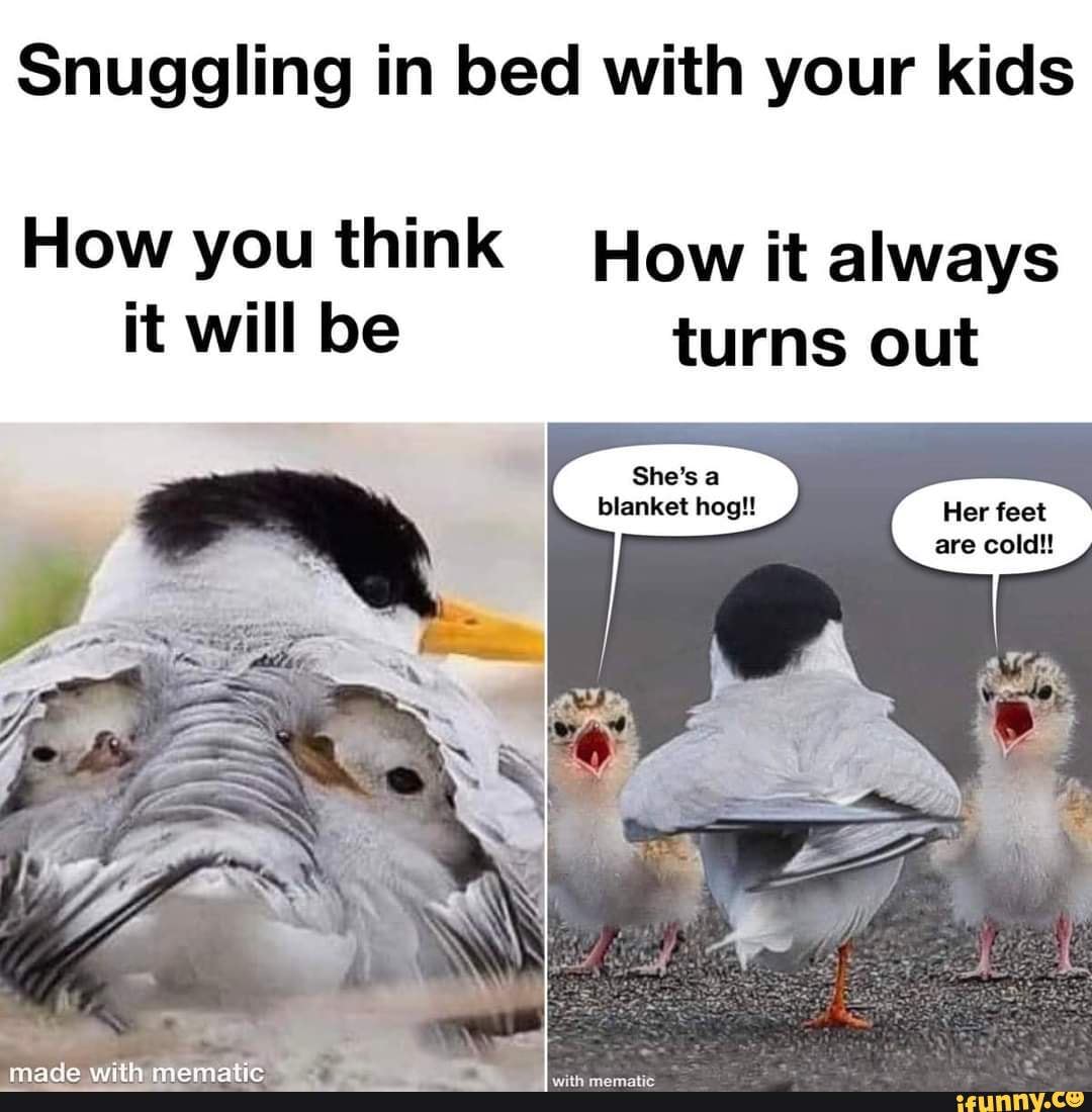 Snuggling in bed with your kids How you think How it always it will be