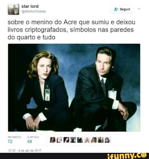 tás
sobre o menino do Acre que sumiu e deixou
livros criptografados, simbolos nas paredes
do quarto e tudo