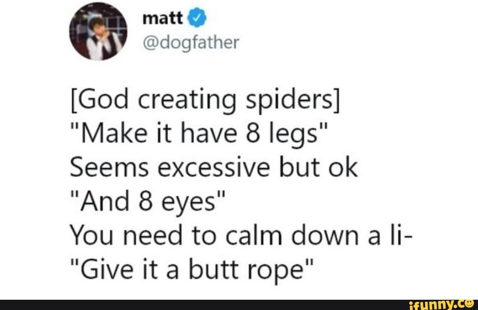 Matt [God creating spiders] 