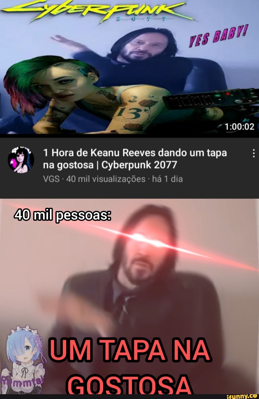 1 Hora de Keanu Reeves dando um tapa na gostosa I Cyberpunk 2077
VGS 40 mil visualizações há 1 dia
40 mil pessoas:
UM TAPA NA QONSTONSA