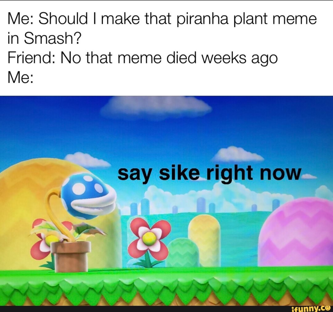 Me: Should I make that piranha plant meme in Smash? Friend: No that ...