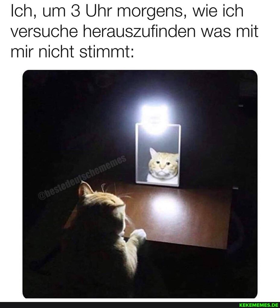 Ich, um 3 Uhr morgens, wie ich versuche herauszufinden was mit mir nicht stimmt: