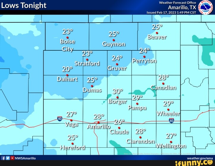 'Weather Forecast Office Lows Tonight Amarillo, TX Issued Feb 17, 2023