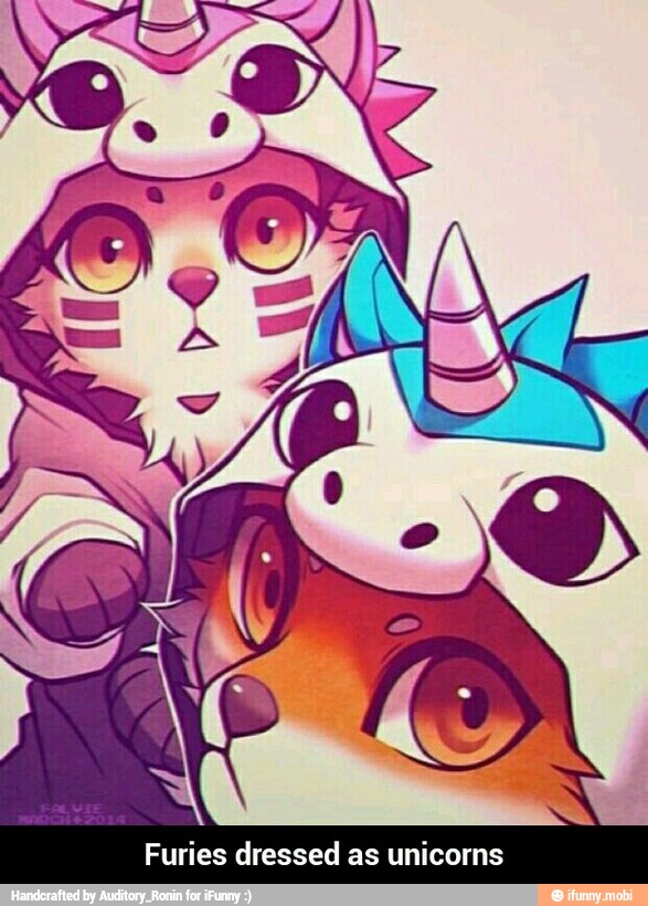 Furies dressed as unicorns