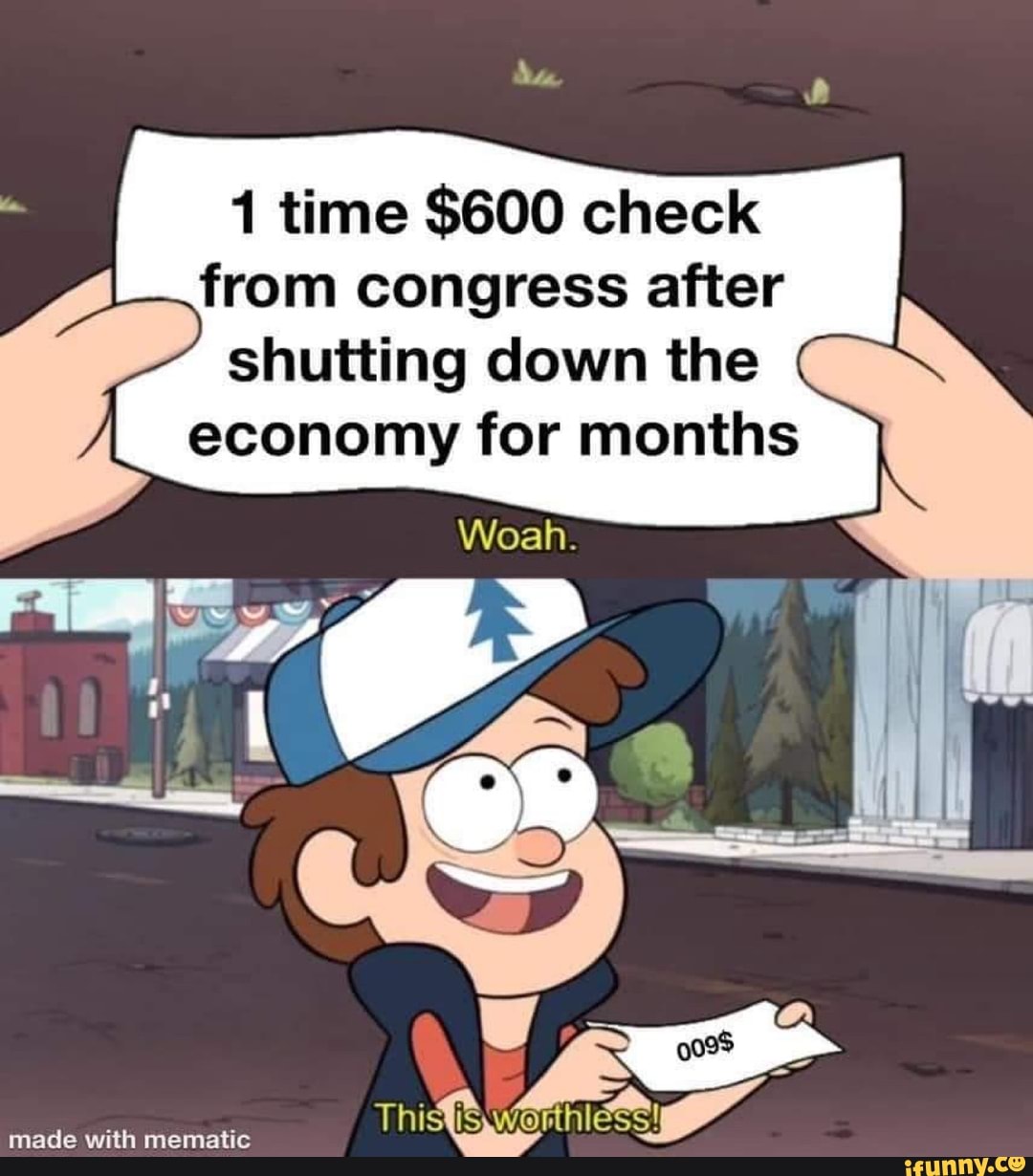 1 time 600 check from congress after shutting down the