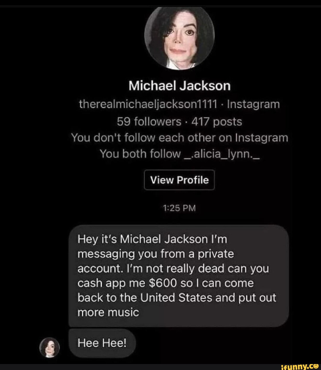 Michael Jackson therealmichaeljackson1111 Instagram 59 followers