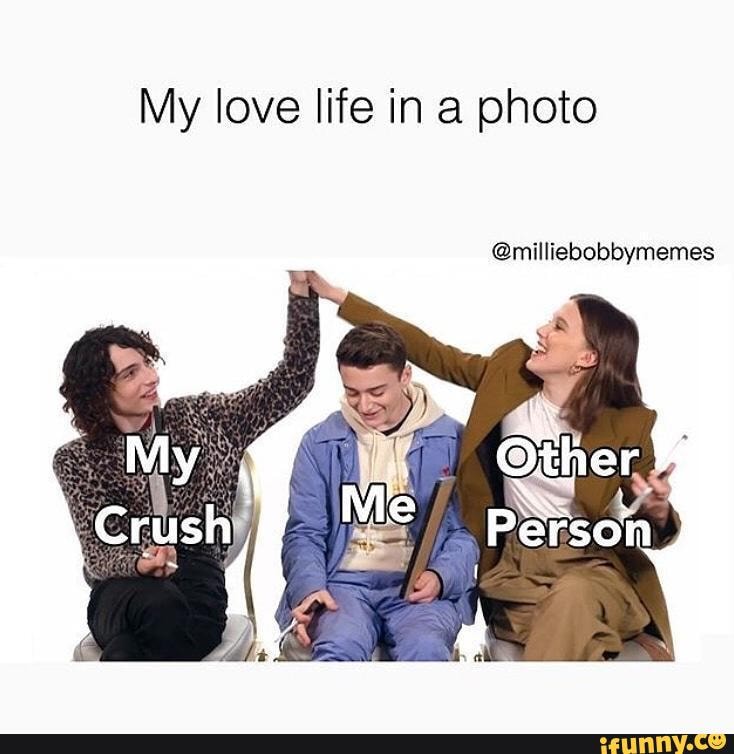 Just Clearing The Months Of Memes I Ve Been Collecting My Love Life In A Photo Lie