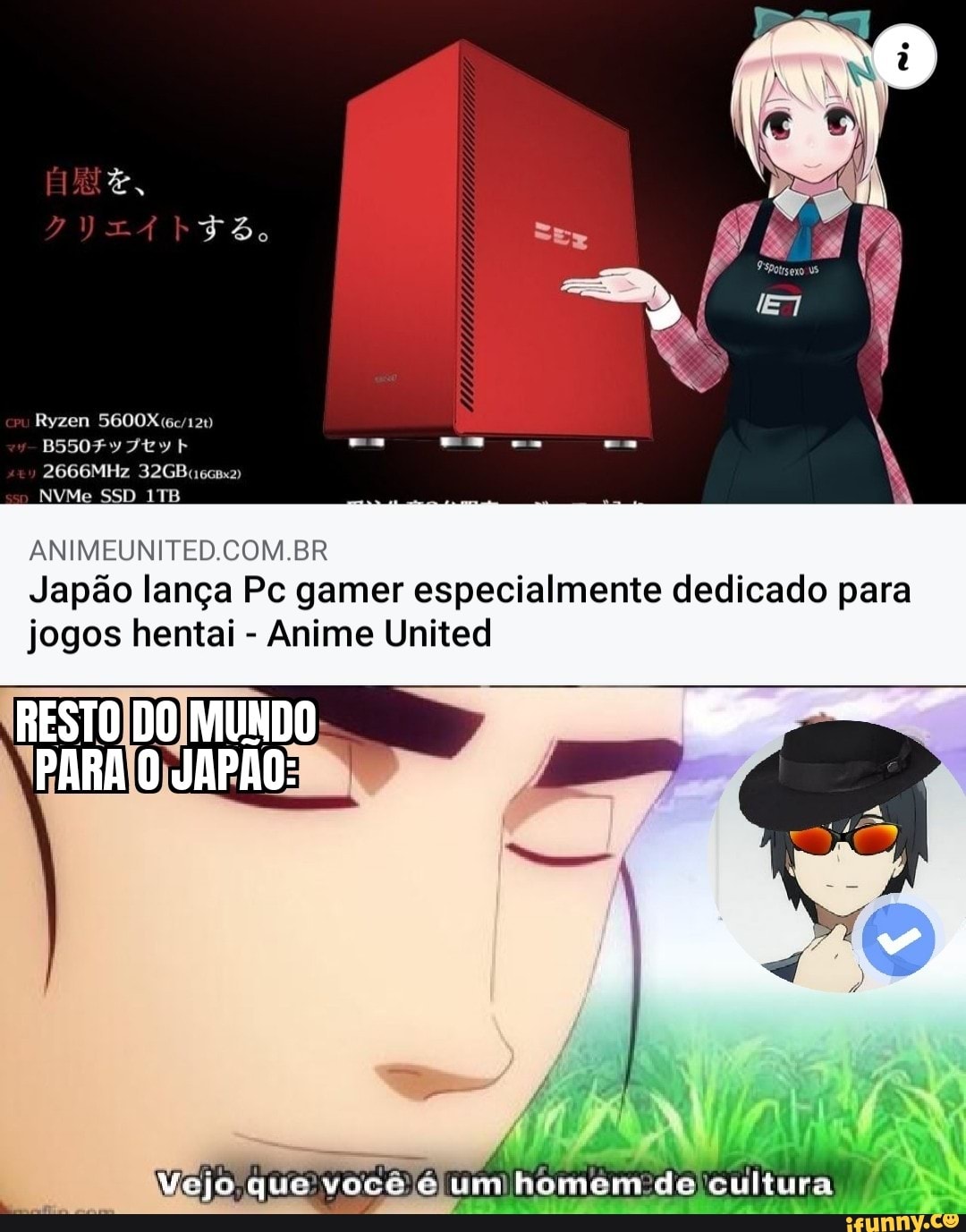 Animeunited Com Br Japao Lanca Pc Gamer Especialmente Dedicado Para Ryzen 2666mhz Nvme Ssd Jogos Hentai Anime United Resto Do Mundo Para O Japao Vejo Que Voce E Um Homem Dec Cultura