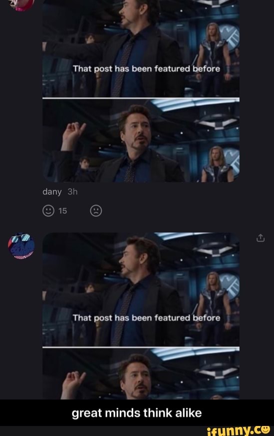 That post has been featured before
great minds think alike - great minds think alike