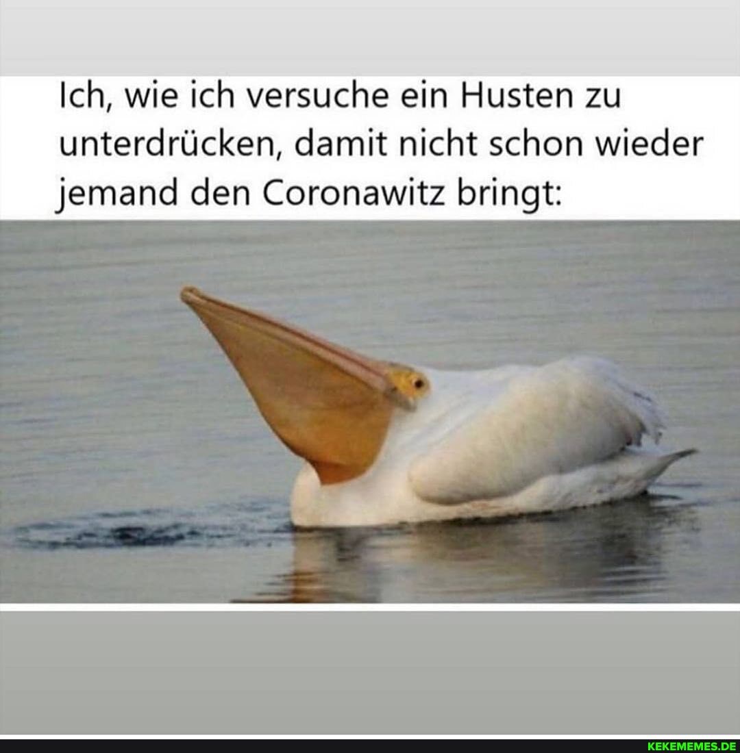 Ich, wie ich versuche ein Husten zu unterdrücken, damit nicht schon wieder
jemand den Coronawitz bringt: