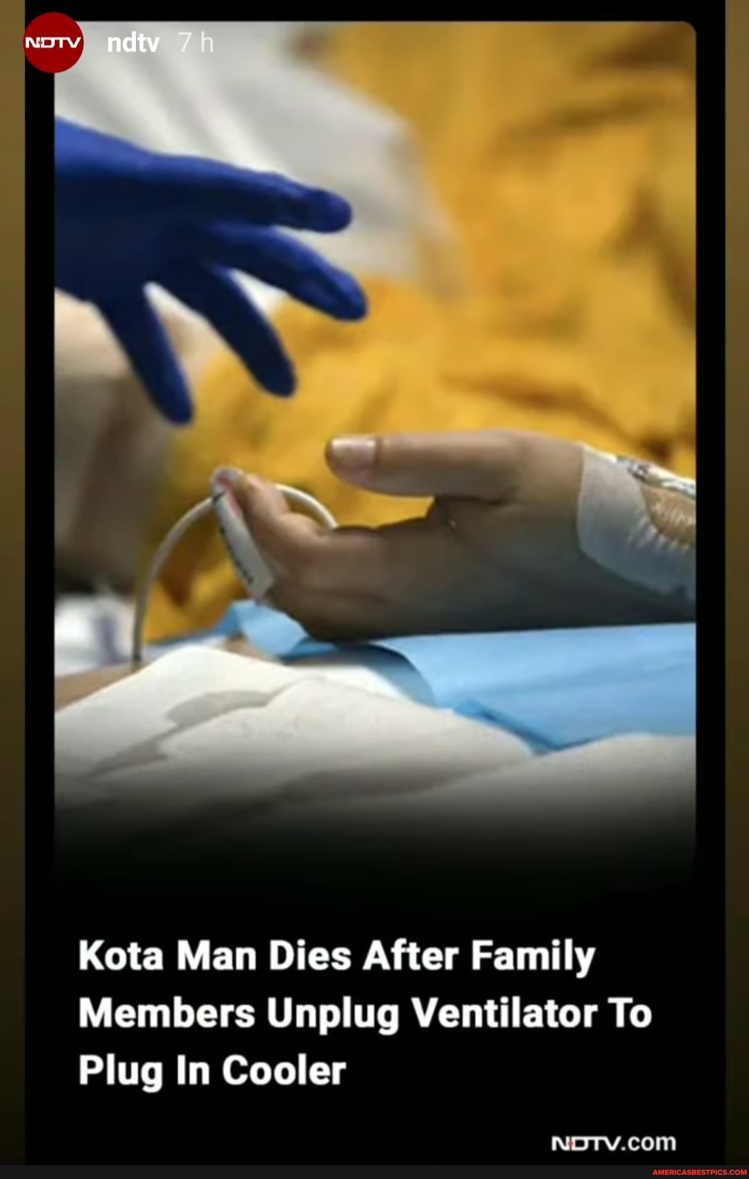 Kota Man Dies After Family
Members Unplug Ventilator To
Plug In Cooler