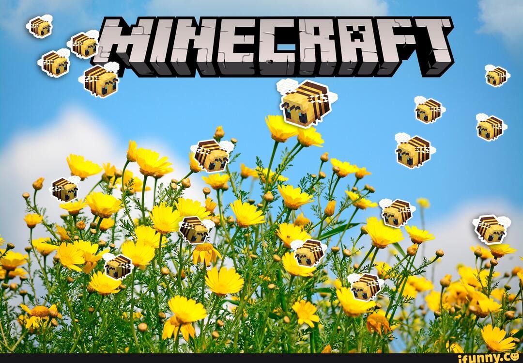 Some Minecraft Bee's wallpapers that I've done when I was tired - iFunny :)