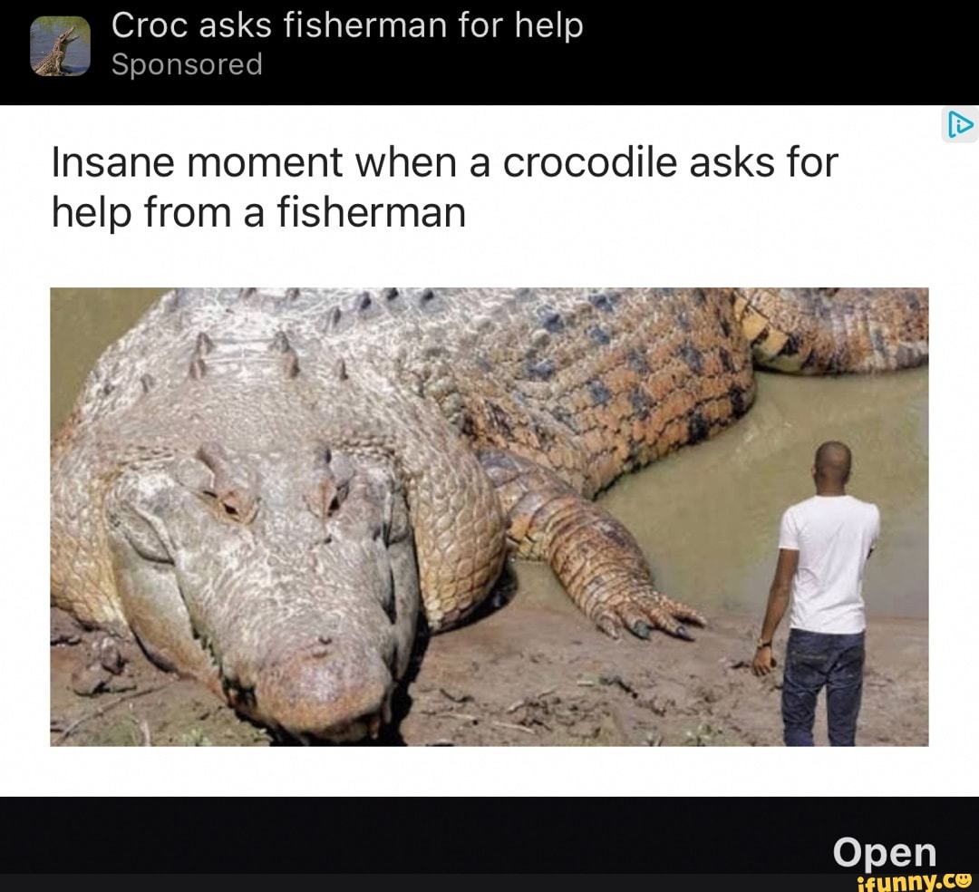 Croc asks fisherman for help Sponsored Insane moment when a crocodile ...