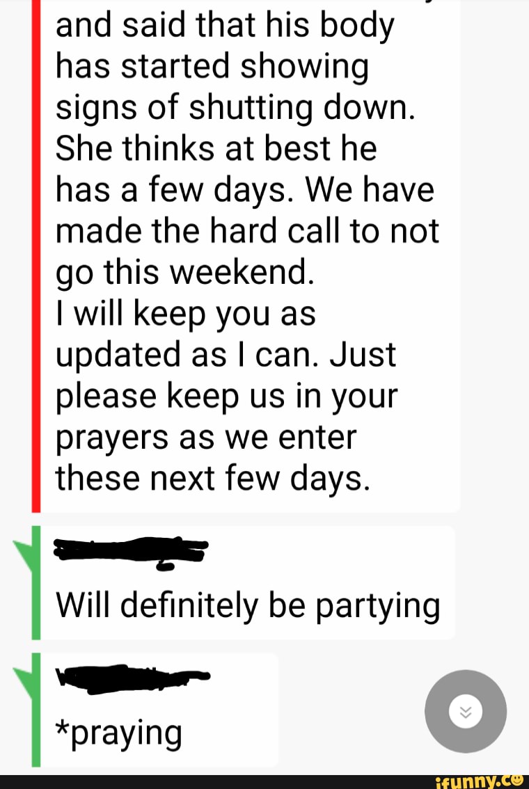 When Grief Goes Wrong and said that his body has started showing