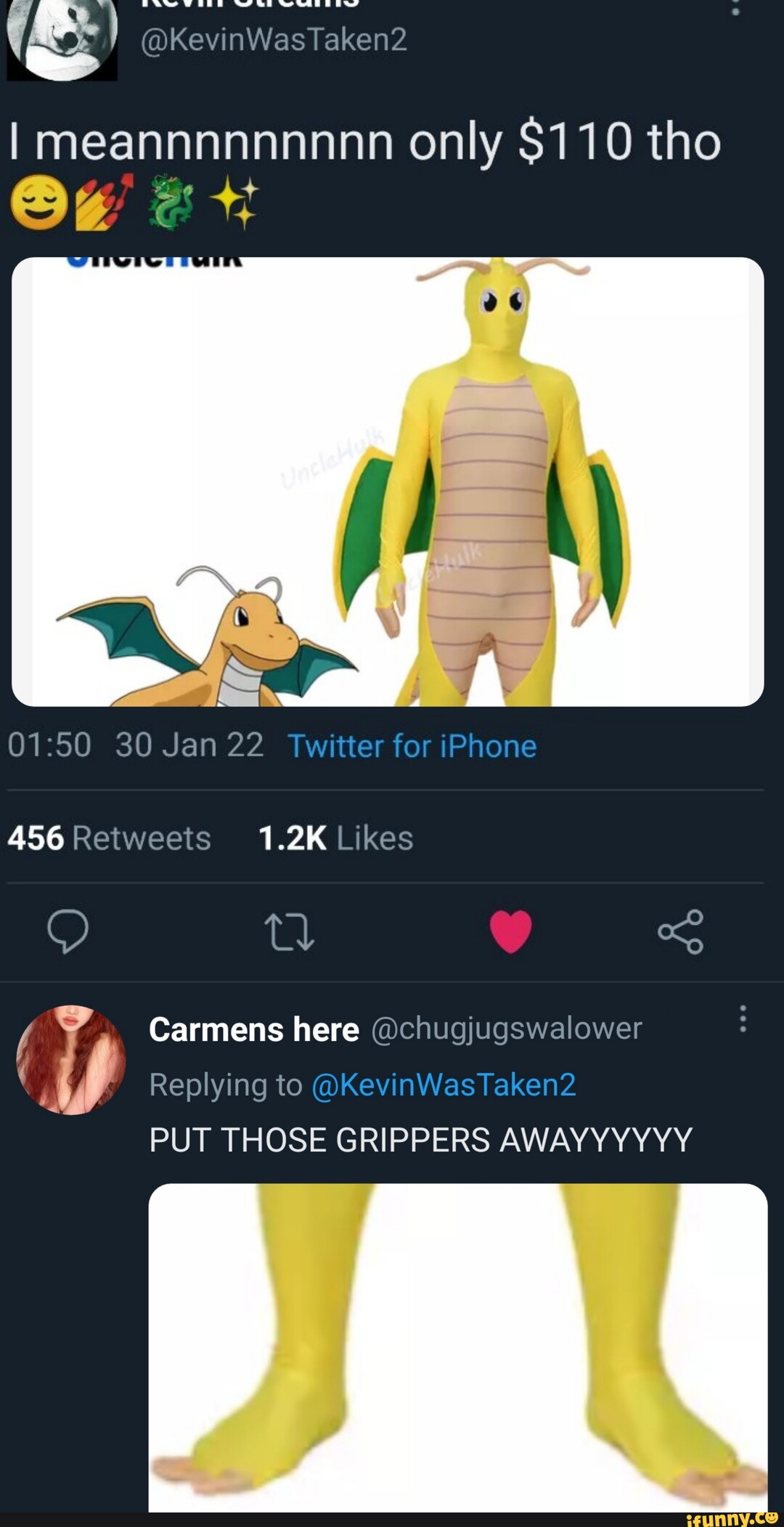 KevinWasTaken2 I meannnnnnnnn only 110 tho 30 Jan 22 Twitter for iPhone Carmens here