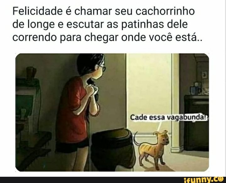 Felicidade é chamar seu cachorrinho
de longe e escutar as patinhas dele
correndo para chegar onde você está..