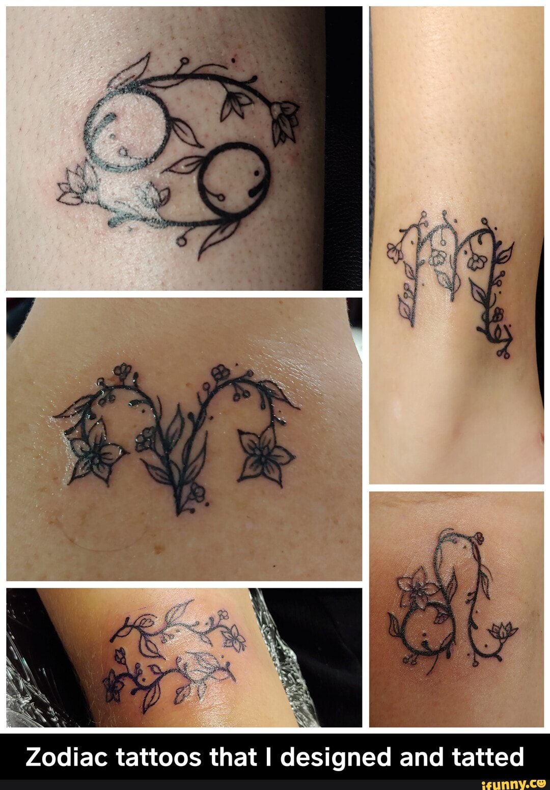 Zodiac tattoos that I designed and tatted - Zodiac tattoos that I