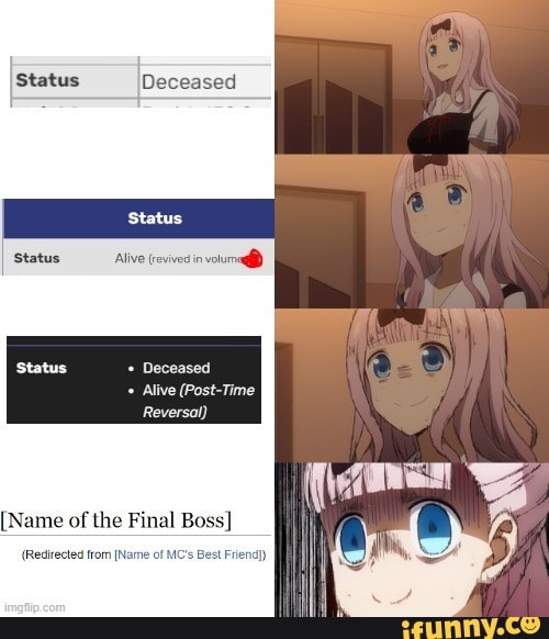 Status Deceased Status Alive (revived in volura Status Deceased Alive