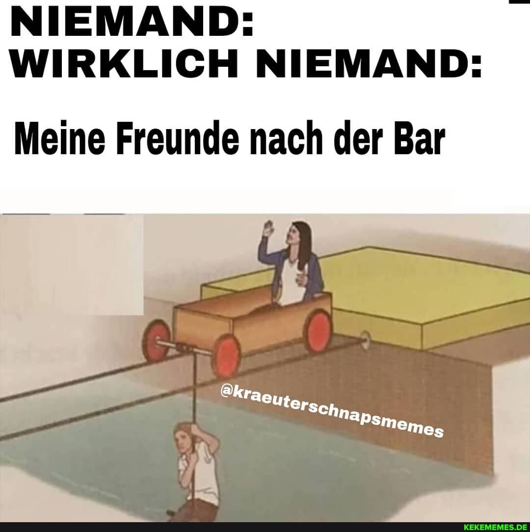 NIEMAND:
WIRKLICH NIEMAND:
Meine Freunde nach der Bar