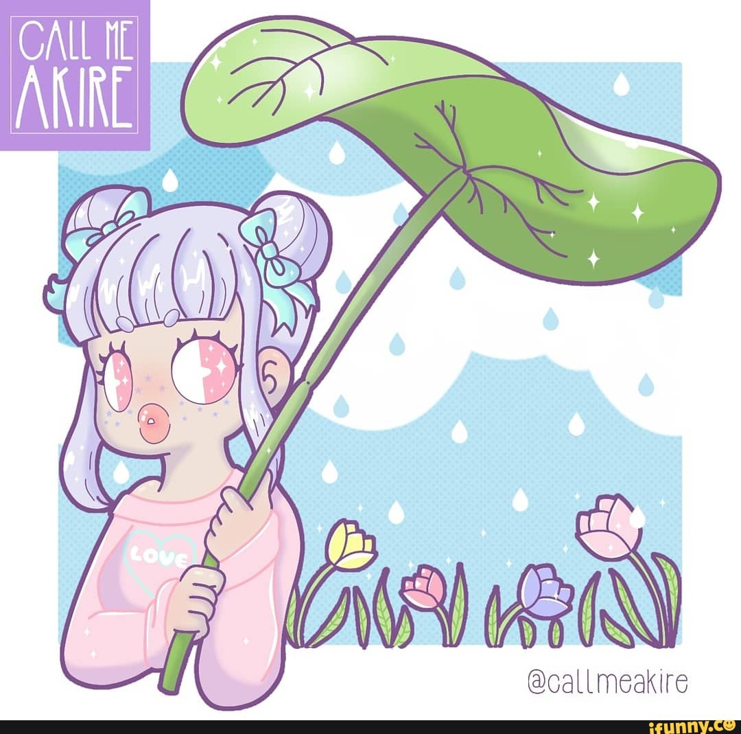 rain, japanese, kawaii, illustration