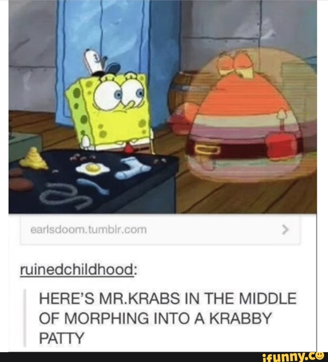 Mr Krabs Morphing Into A Krabby Patty