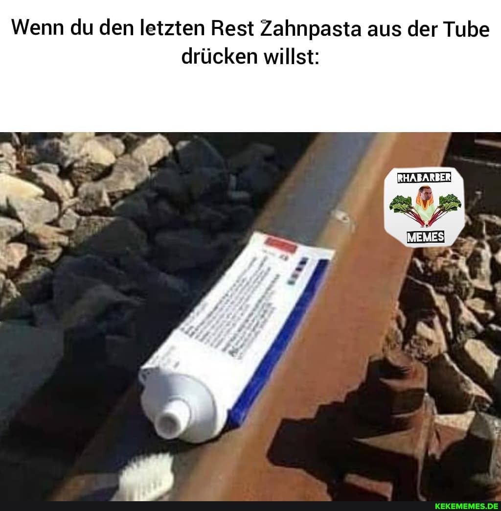 Wenn du den letzten Rest Zahnpasta aus der Tube drücken willst: