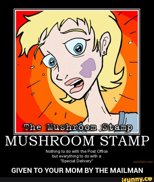 The Mushr E Om Stamp Mushroom Stamp Nommg Io Do Wun Me Posl Ofﬁce Dul Every...