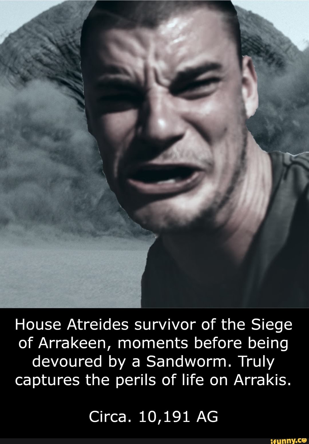 House Atreides survivor of the Siege of Arrakeen, moments before being