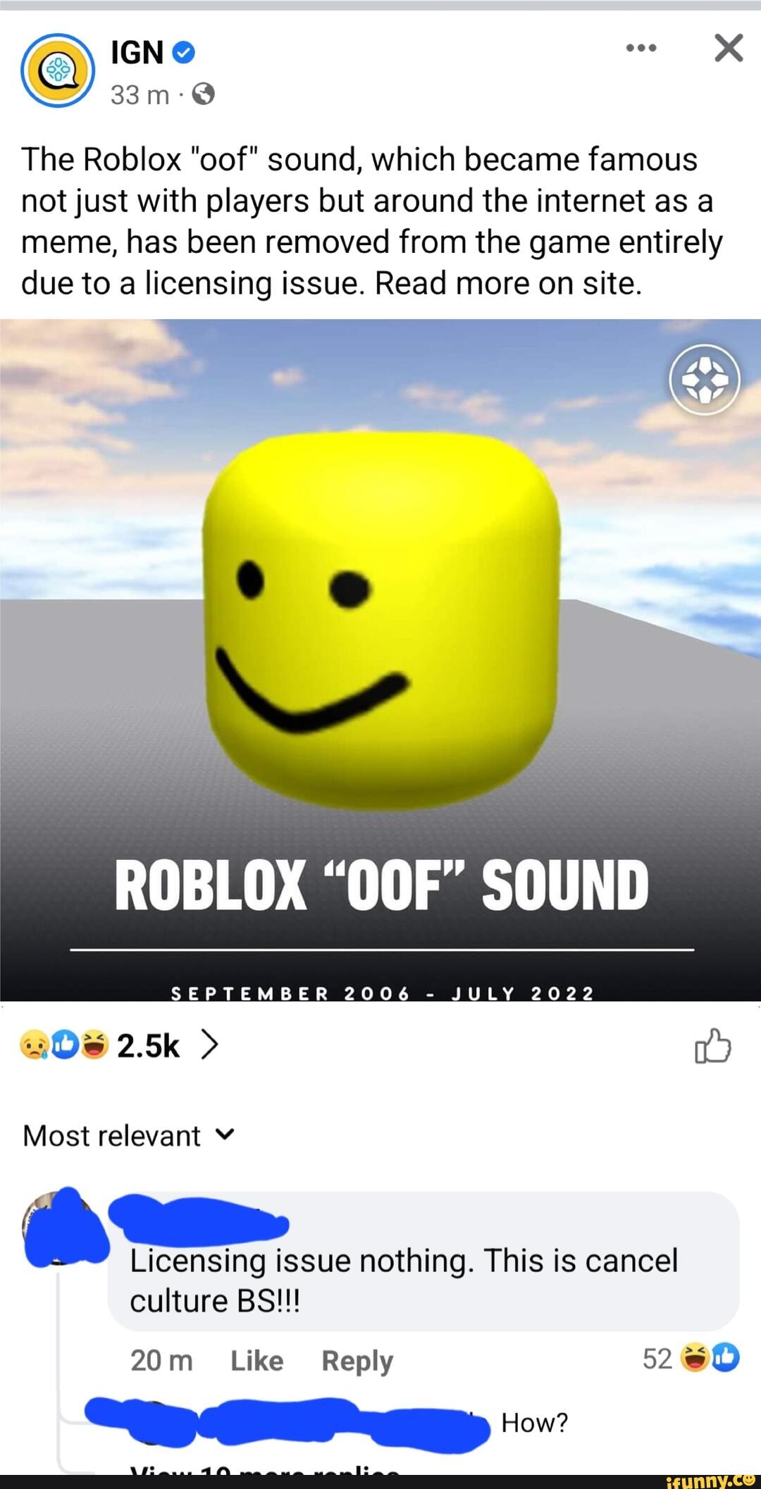 Roblox Players Will Now Have To Pay For Iconic OOF Sound Effect