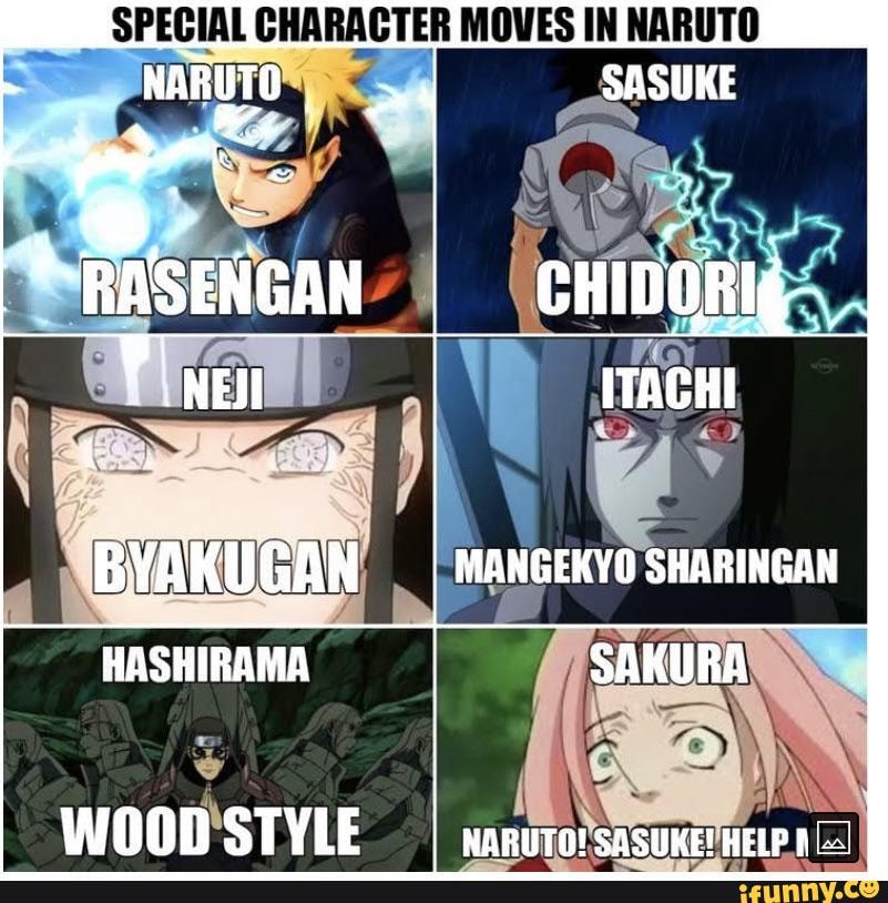 SPECIAL CHARACTER MOVES IN NARUTO WOOD'STYLE - iFunny