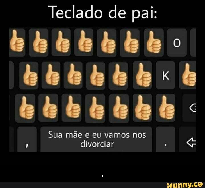 Teclado de pai:
Sua mãe eu vamos nos divorciar - .