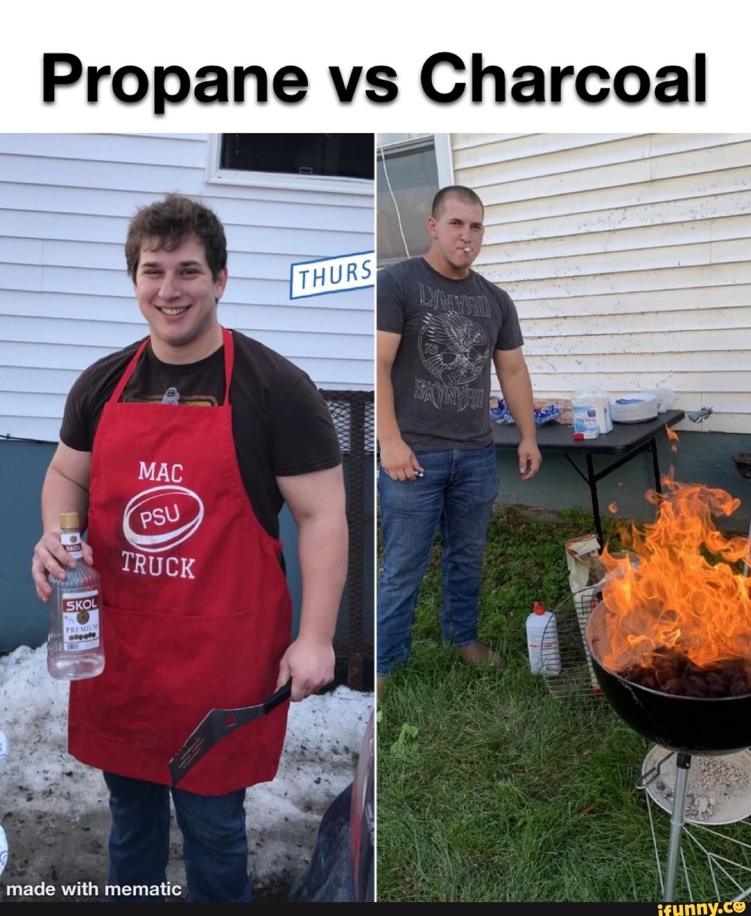 Propane vs Charcoal made with memaive iFunny