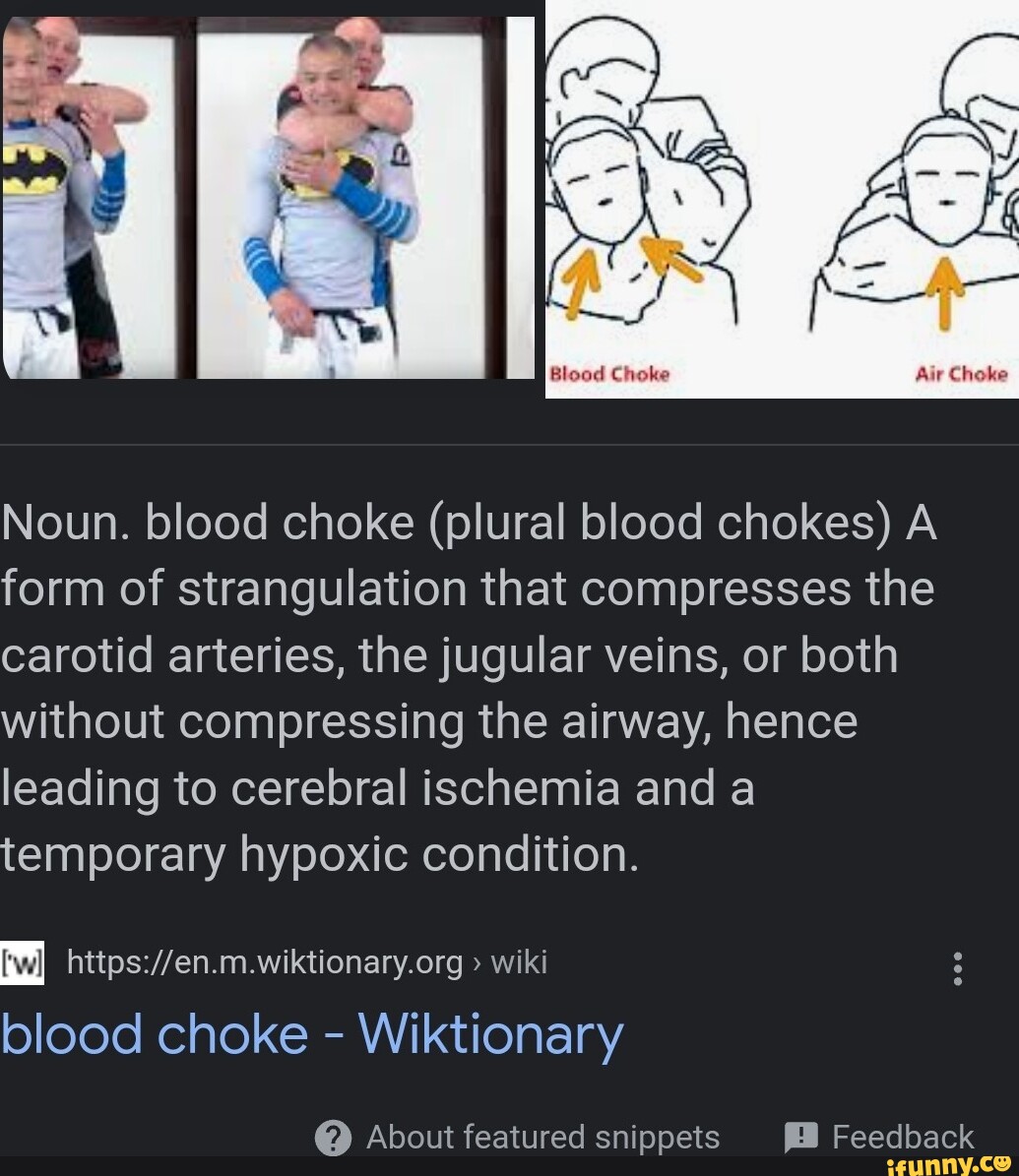 Blood Choke Noun. blood choke (plural blood chokes) A form of