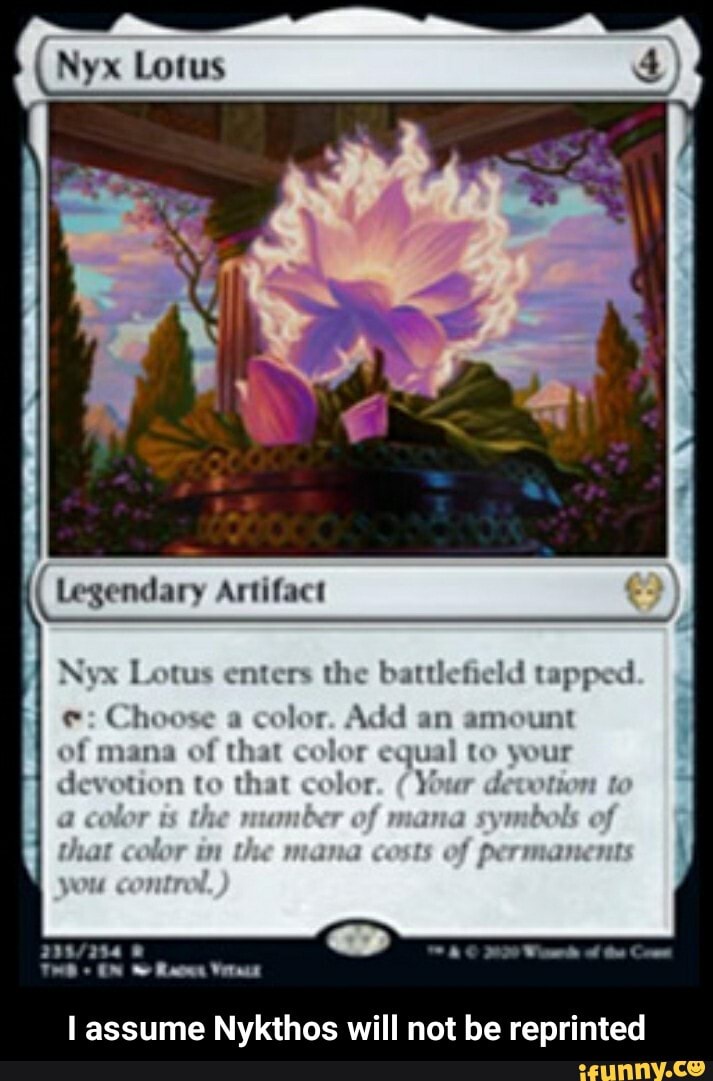 rs
the battlefield tapped
lor.
Add an amount
I assume Nykthos will not be reprinted - I assume Nykthos will not be reprinted