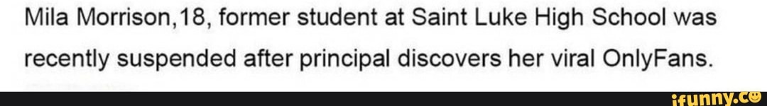 Mila Morrison, 18, former student at Saint Luke High School was