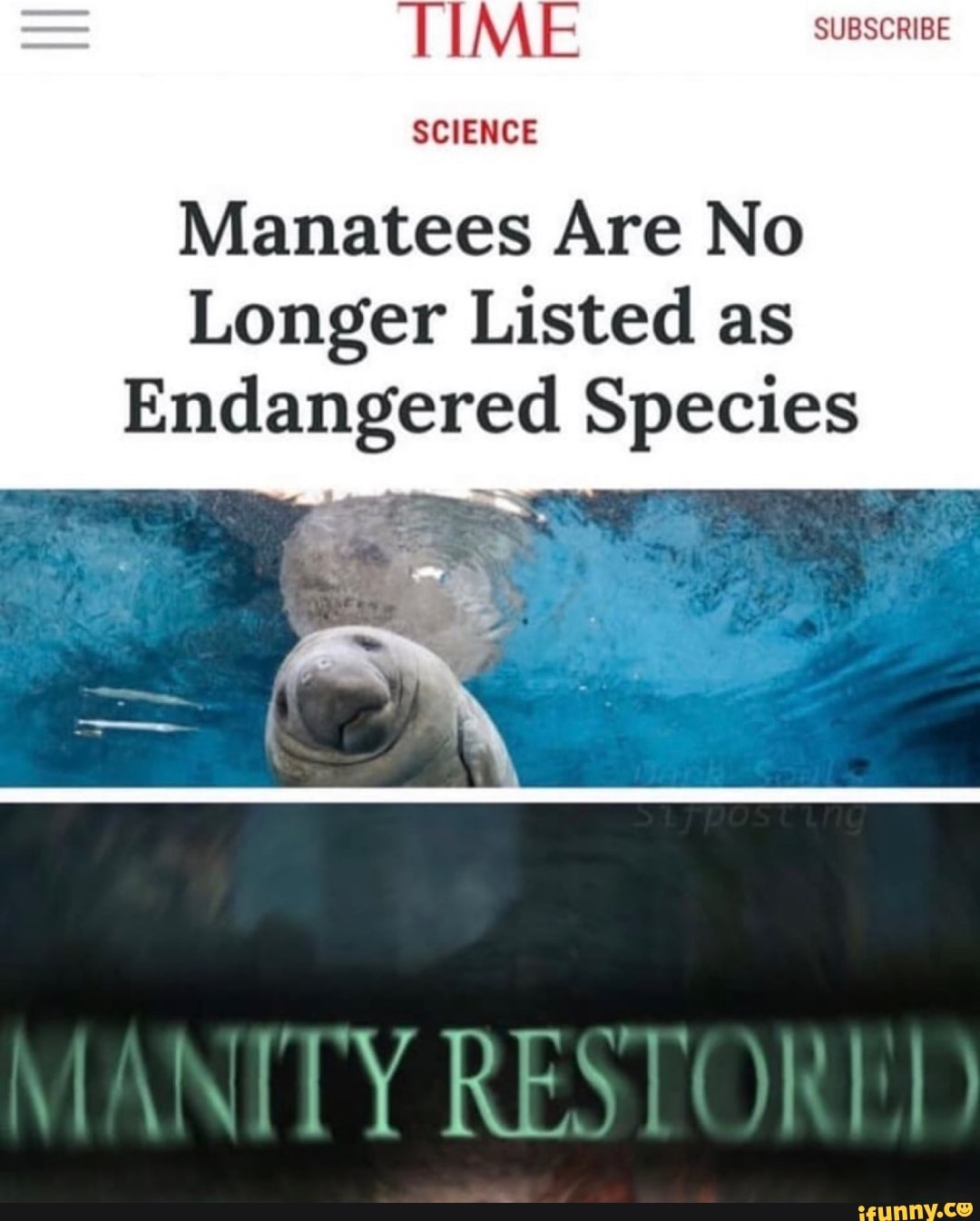 SCIENCE
Manatees Are No
Longer Listed as
Endangered Species