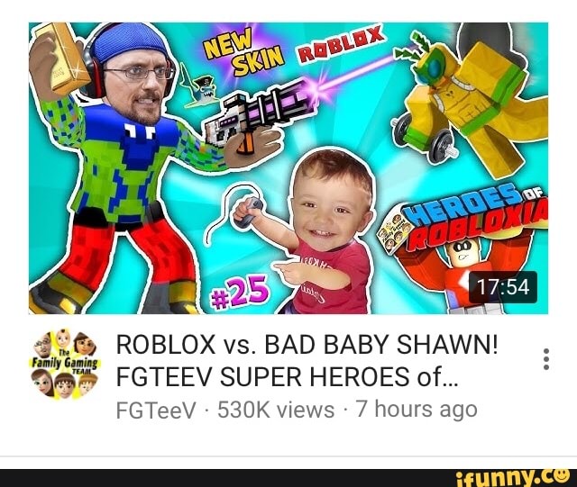 Mªnª Roblox Vs Bad Baby Shawn Fgteev Super Heroes Of