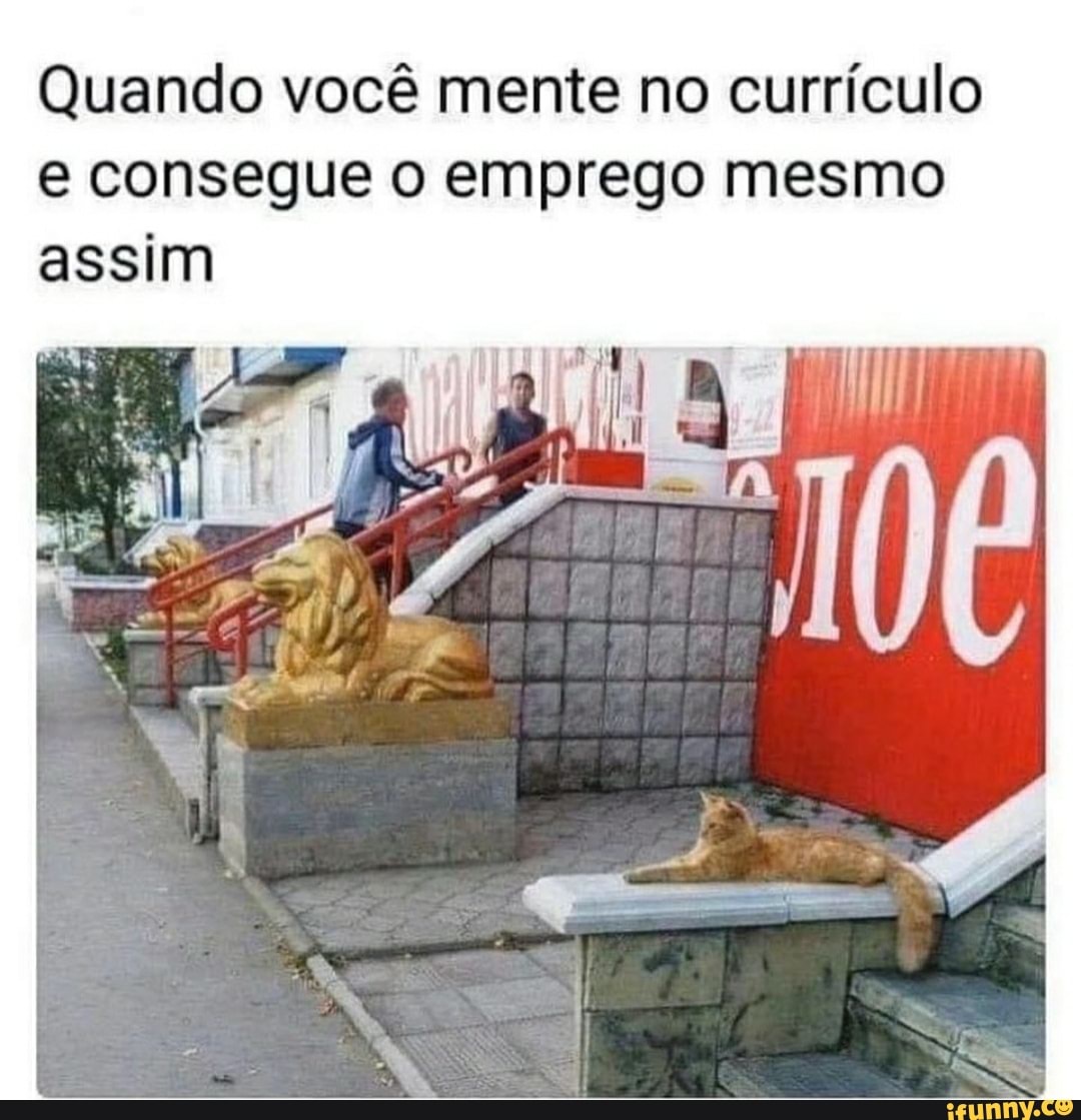 Quando você mente no currículo
e consegue o emprego mesmo