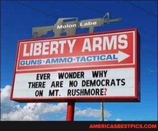 WHY
EVER WONDER WHY THERE ARE NO DEMOCRATS ON MT RUSHMORE?