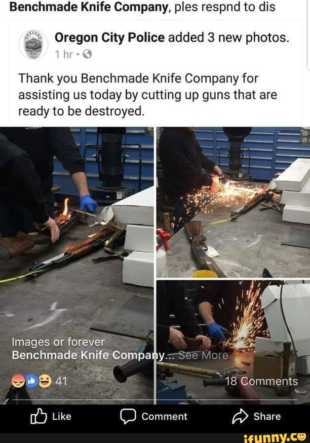 Benchmade Knife Company, ples respnd to dis Oregon City Police added 3